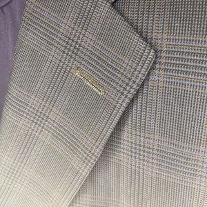 Houndstooth Plaid Tailored Suit Jacket